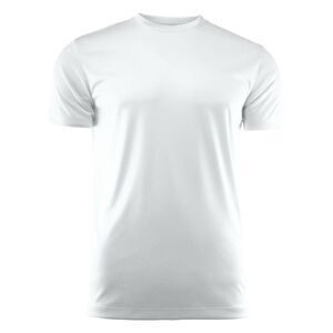Printer RED Mens Run Active T-Shirt / White